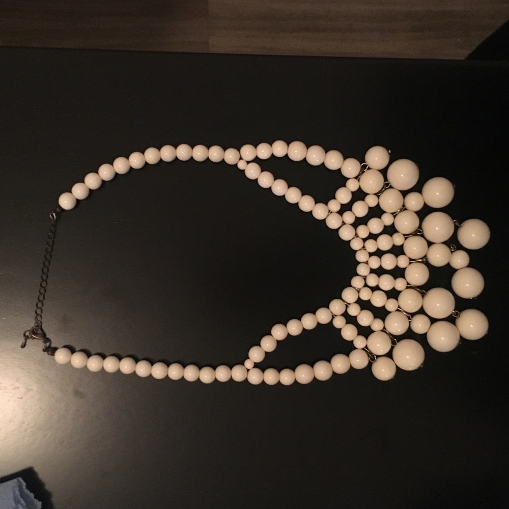 white beaded necklace